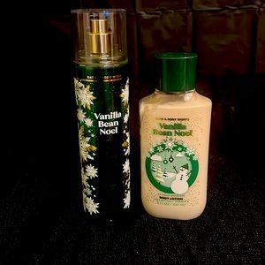 Bath & body works vanilla bean Noel spray & lotion